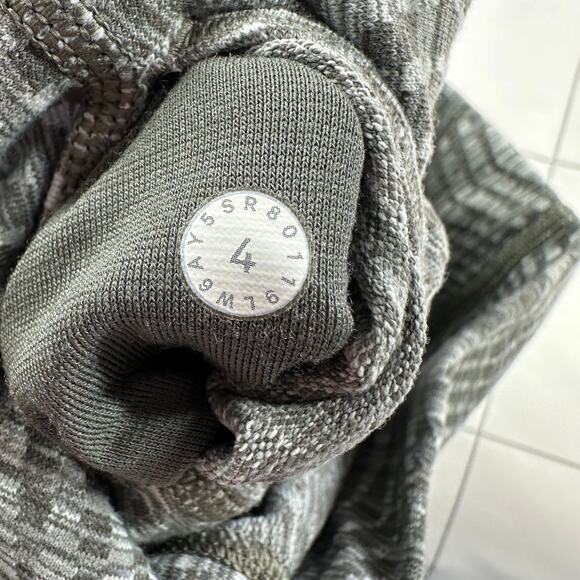 Lululemon Leggings Womens 4 Wunder Under Crop Luon Arrow Jacquard Olive Grey Gym - Picture 4 of 10